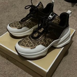 Michael Kors Olympia Trainers Beige/Ebony size 9.5